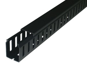 CABLE TRUNKING GF-DIN-C-A12/8 BLACK 75 x 50 WITH SLOT IN LENGTH 2 M