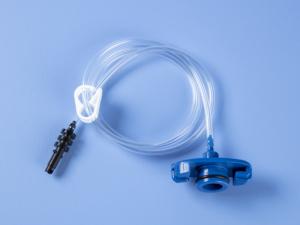 ADAPTATEUR DE SERINGUES BLEUS TUYAU 0.9M 3PI AVEC PIEGE A FILTRE OPTIMUM NORDSON